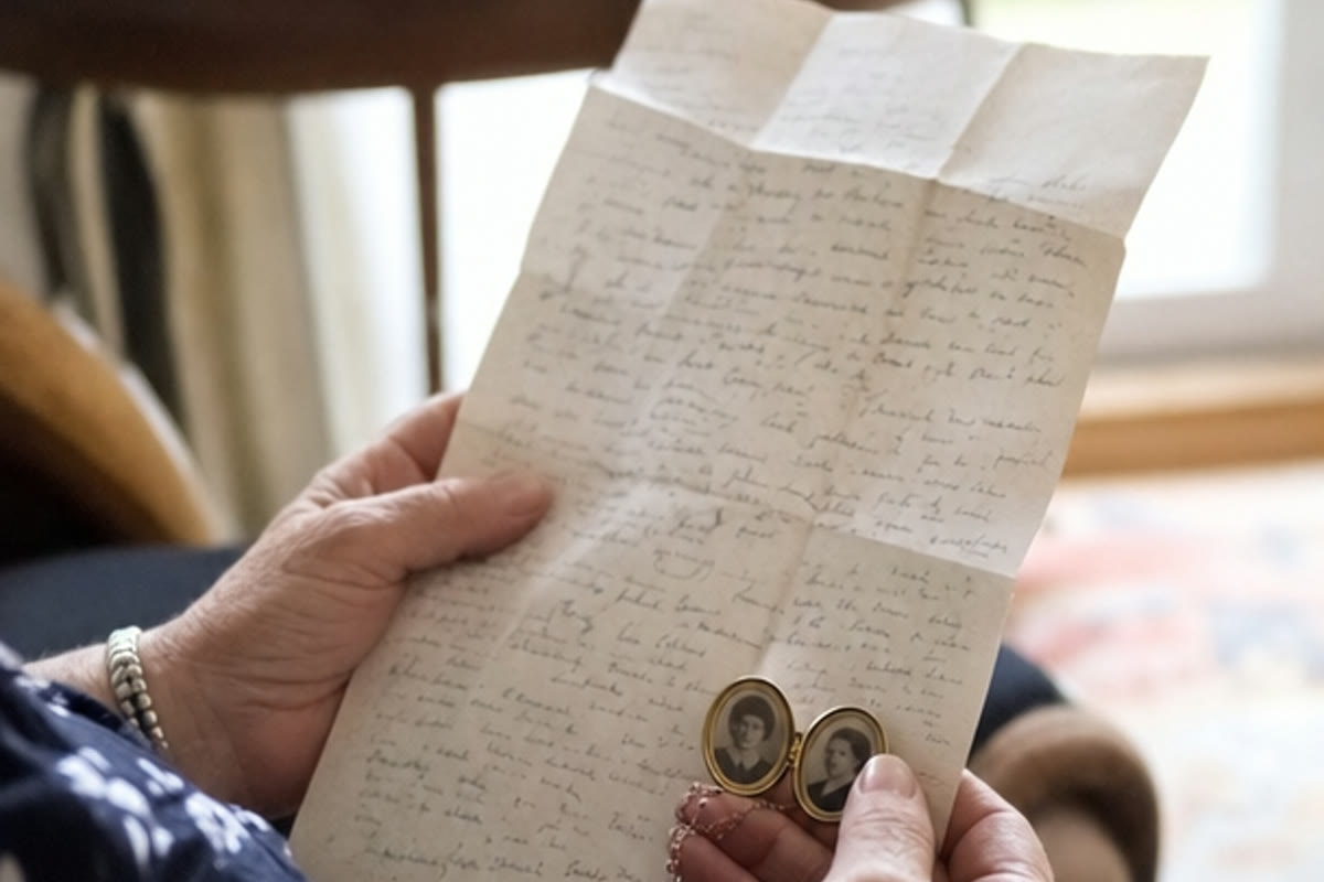 Hands writing a sympathy letter