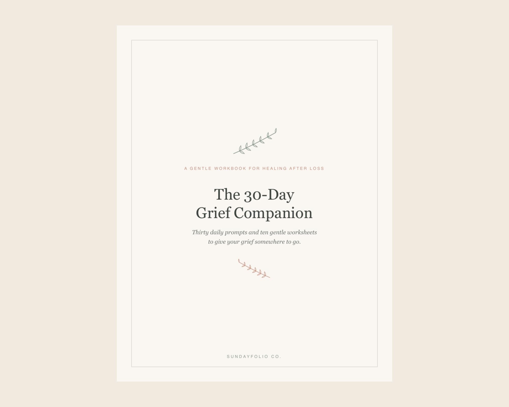 30 Day Grief Journal Printable